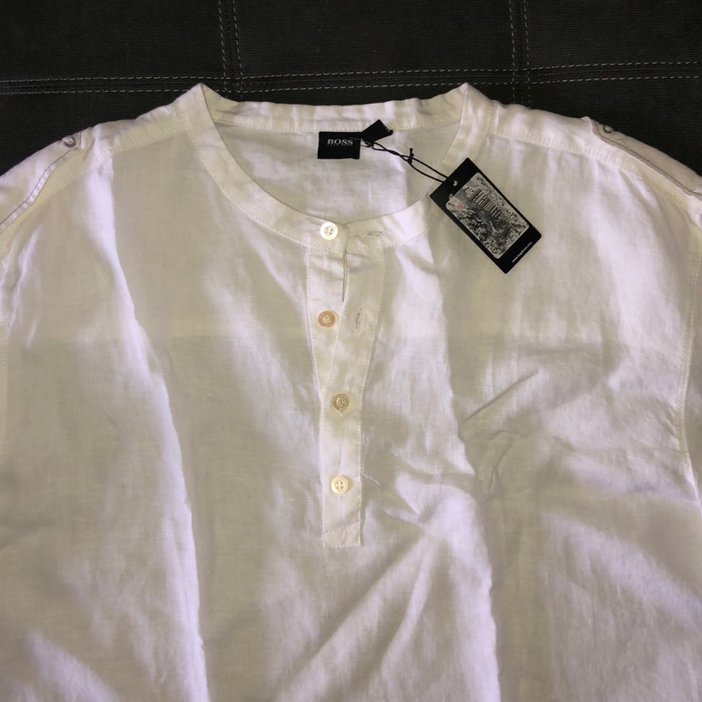 NWT Hugo Boss mandarin collar shirt